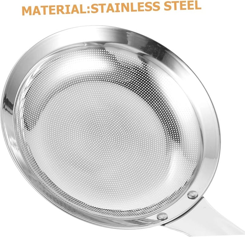 Stainless Steel Fine Mesh Skimmer Spoon Large Oil Filter Soup Strainer Healthy Cooking - Image 2